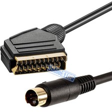 SCART Cable to SVHS SVideo 4 PIN Video TV DVD Mini DIN Lead UK