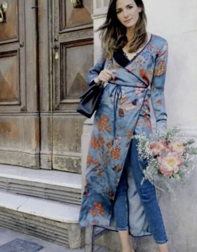 Zara kimono satin printed - zara,