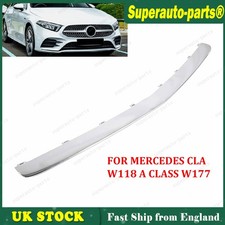FRONT BUMPER SPLITTER TRIM CHROME FOR 18-23 MERCEDES CLA W118 A CLASS W177 AMG