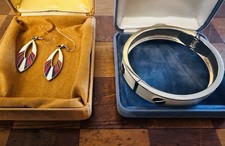 Cloisonné Earrings & White