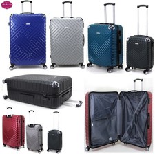 Extra Large 8 Wheel Suitcase Lightweight Luggage ABS Hard Shell Cabin Case Bag