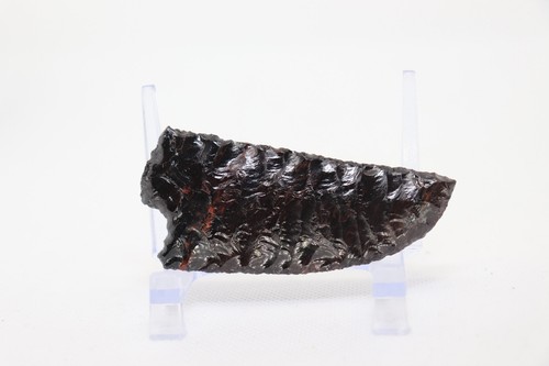 Flint knapped obsidian knife - knapped,