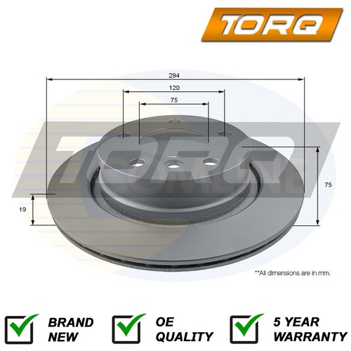 Brake disc rear - torq, fits