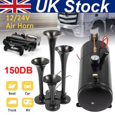Air Compressor with 4 Trumpet Horn System Kit For Train Truck RV Boat 12V 150PSI