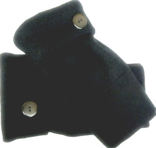 Fingerless gloves black - fingerless, 100%