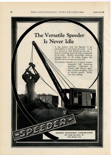 1927 speeder machinery 1 2 - ad:, 1/2