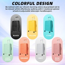 Large Suitcase Medium & Cabin 4 Wheel Lightweight Suitcases Hard Shell PP Big