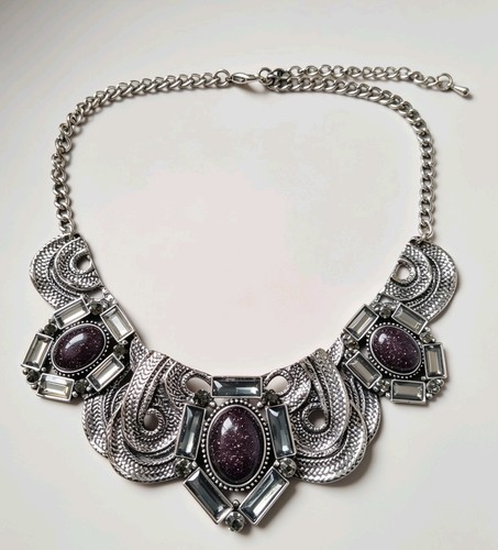 Gunmetal silvertone statement - gunmetal/silvertone,