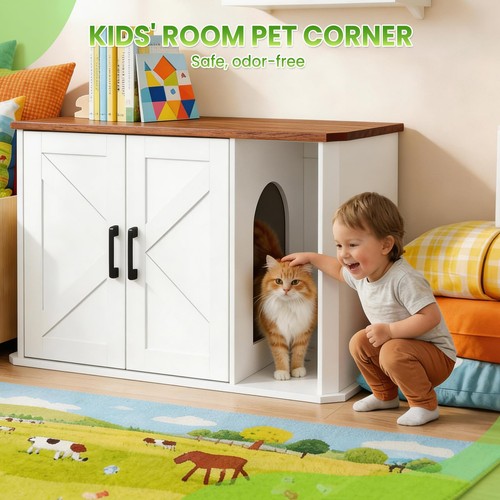 Wooden outdoor cat litter box - wooden,