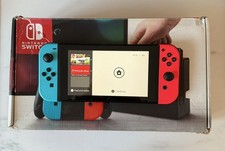 Nintendo Switch 32GB Neon Red & Blue Joy-Cons Boxed Bundle Very Good Condition