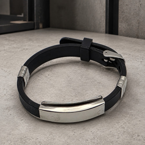 Mens black silicone - black, rubber