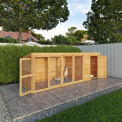 Wooden dog kennel run - x,