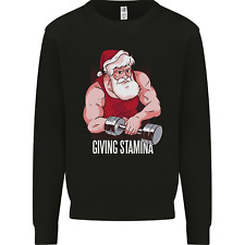 Santa's Workout Funny Christmas Gym Xmas Training Mens Sweatshirt Jumper