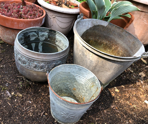 Vintage galvanised bucket - vintage,