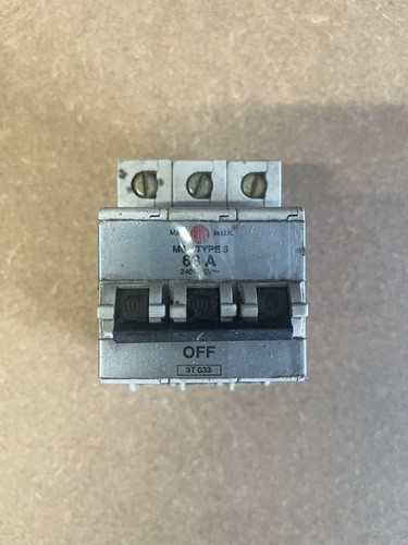 Mem mcb 63amp type triple - mcb,