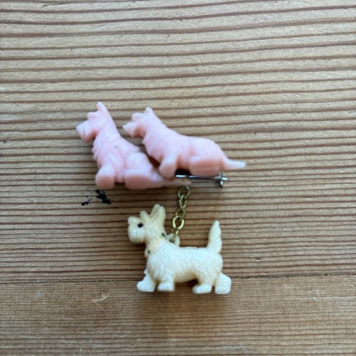 Vintage celluloid westie - vintage,