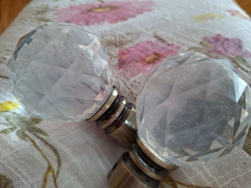 Glass and brass - brass, finials