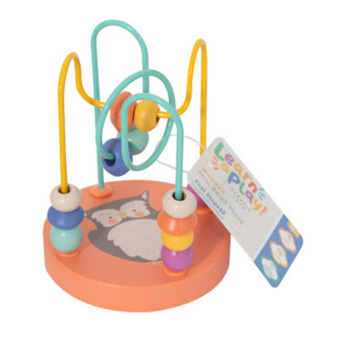 Wooden mini bead maze toy - wooden,