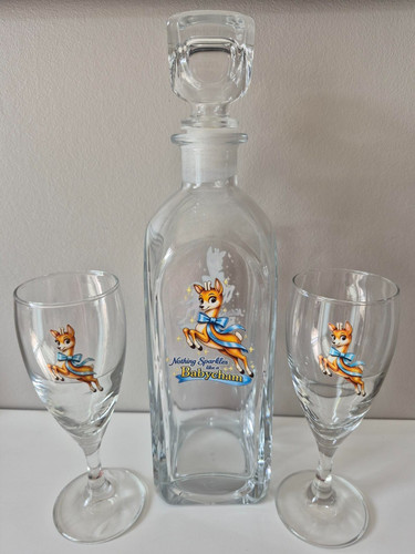 Babycham style glass set - babycham,