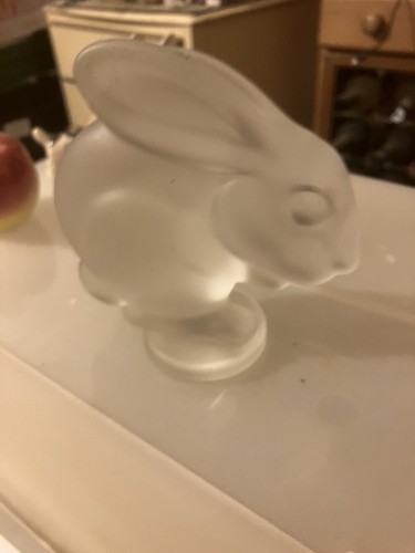 Frosted glass rabbit - glass, figurine