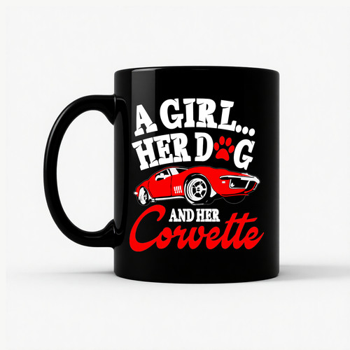 Corvette dog mom mug - corvette,