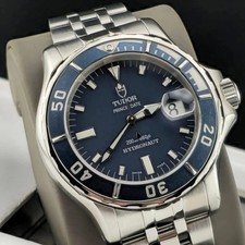 Tudor Hydronaut Prince Date Dive Watch Blue 89190P with Box