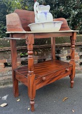 Victorian Pine Two Tier Washstand With Gallery Back