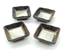 4x Small Ceramic Brown Dipping