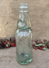 Vintage Victorian Codd Bottle SILVER SPRING 10oz c1900's Aqua Green