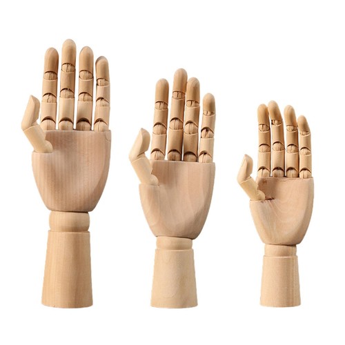 Wooden hand model with - model,