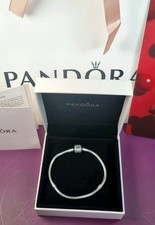 Pandora Moments Sparkling Pavé Clasp Snake Chain Bracelet, 18cm, New & Packaging
