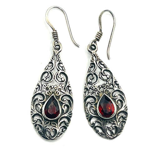 Sterling silver and garnet - sterling,
