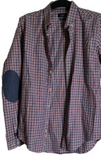 Zara Man Red Blue Plaid Button