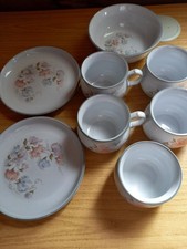 8pcs x mixed lot, Vintage DENBY ENCORE stoneware tea/ coffee cups, plates etc.
