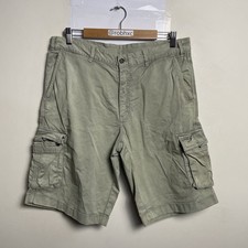 Paul & Shark Khaki Cargo Shorts Men's 36 Cotton Above Knee Straight Italy Made