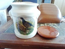 West Highland Pottery Co Ltd Cream Storage Jar with grouse Decoration