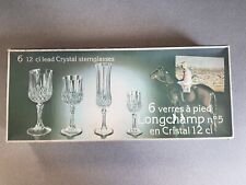 6 Vintage Cristal D’Arques Longchamp No 5 Lead Crystal Stem Glasses 12 cl