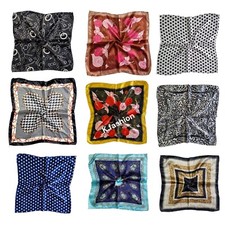 Ladies Girls Good Quality Square Satin Silk Scarf Scarves Neck Head Wrap Bandana