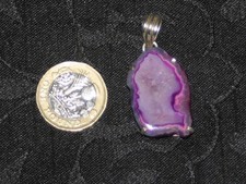 Lavender Purple Geode Drusy Agate Stone Pendant