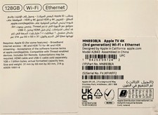 Apple TV 4K 3rd Gen. 128GB Media Streamer - Black, Wi-Fi + Ethernet