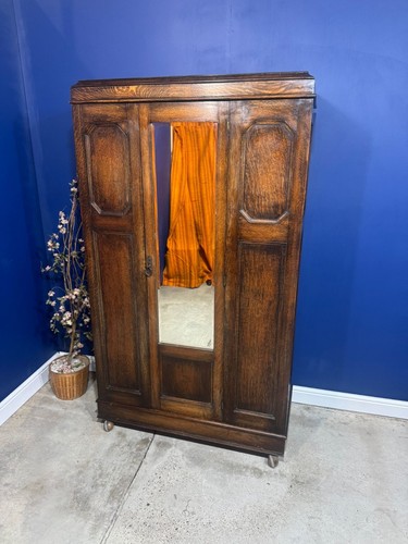 Edwardian oak mirrored door - edwardian, mirrored-door