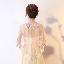 Lady Bridal Wedding Lace Shrug Wrap Shawl Jacket Cape Floral Scarf Tulle Elegant