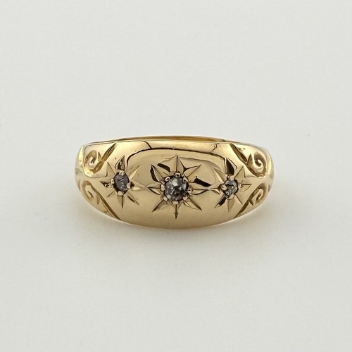 18ct diamond gypsy ring size - 18ct,