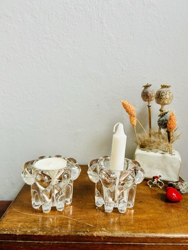 Pair vintage french glass - french,