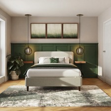 Addison Bed Frame King Grey 5ft Curved headboard stylish GRADED