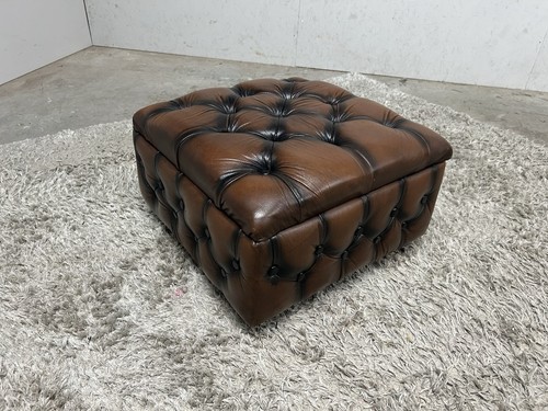 Antique brown chesterfield - antique,