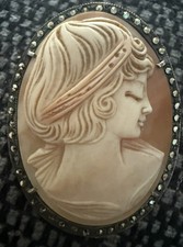 Vintage cameo pin brooch - cameo, brooch.