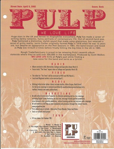 Jarvis cocker pulp - cocker, rare