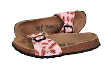 Birkenstock Betula Sandals Red Lip Print Pink Single Buckle Size 40 L9 M7