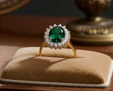 18ct Gold Emerald Cluster Ring
